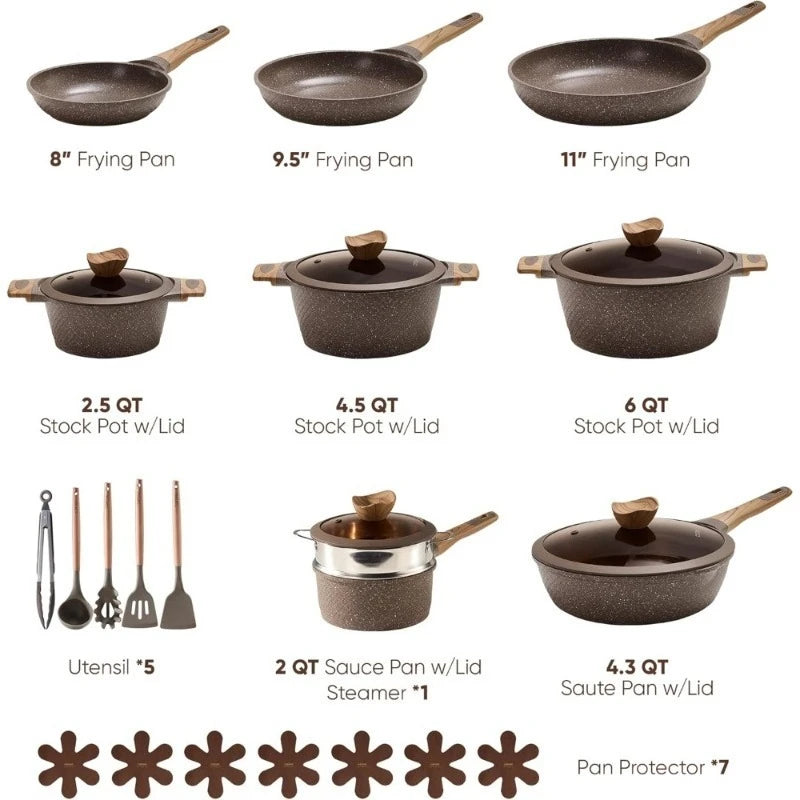 26 PCS Non Stick Pots and Pans Set
